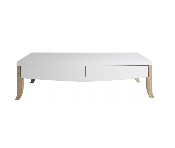 Mesa de centro neoclasica Bianchi blanco roble 120x60