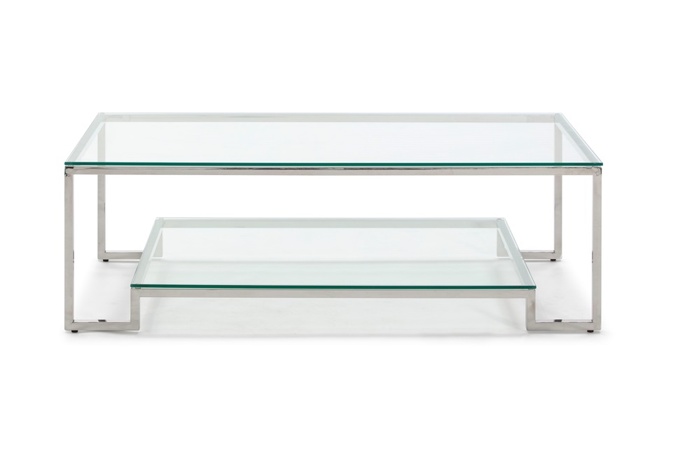 Mesa de centro acero inoxidable cristal 120x60 CT-16