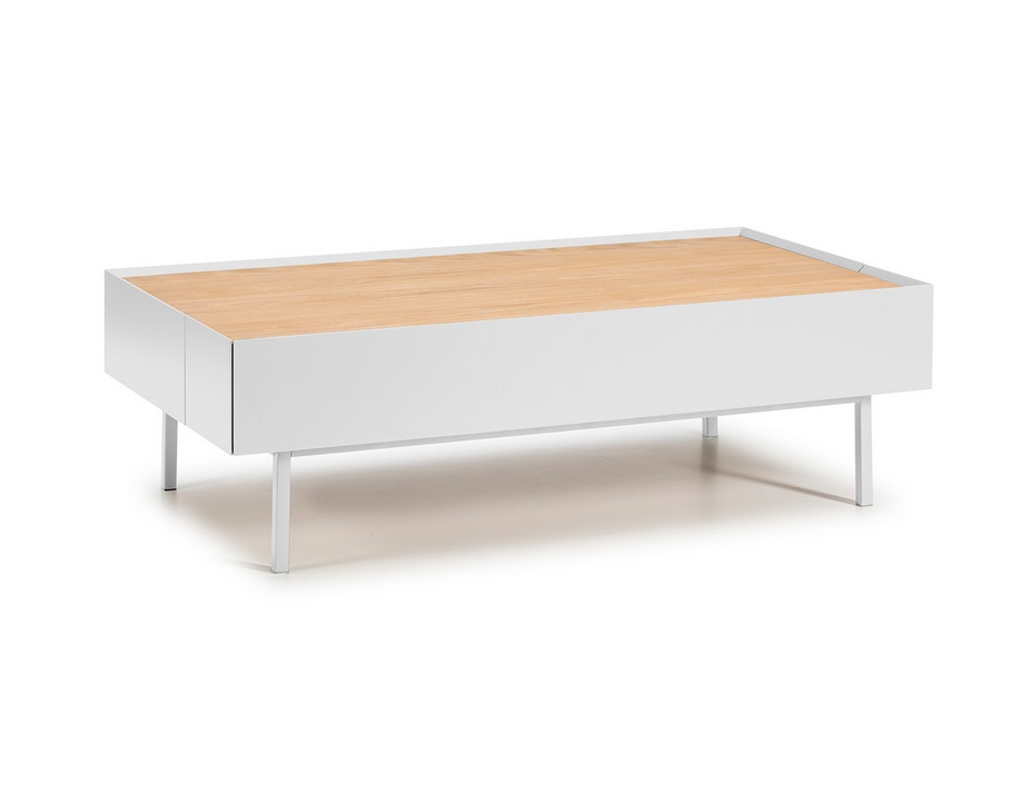 Mesa de centro Arista blanco mate roble 110x60