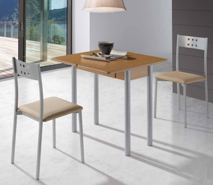 Mesa de cocina extensible Nisa MDF roble 80x40-80 cm