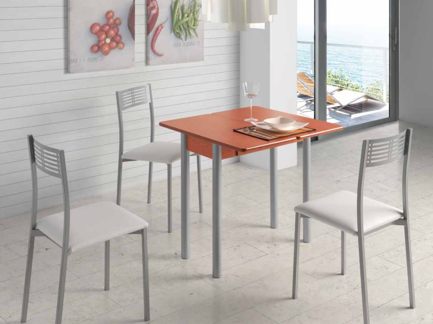 Conjunto de cocina mesa extensible Cerezo Corsa sillas Lago