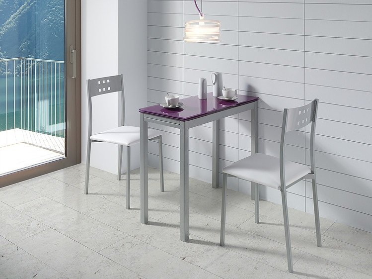 Mesa de cocina extensible Portugal cristal morado