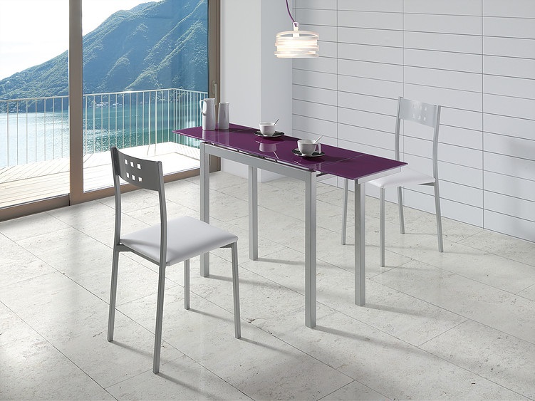 Mesa de cocina extensible Portugal cristal morado