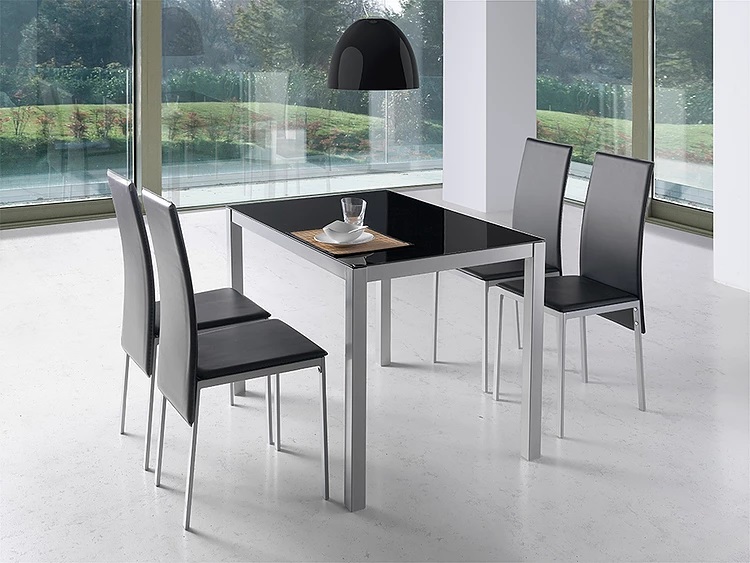 Mesa de cocina Tavira cristal negro 110x75 cm