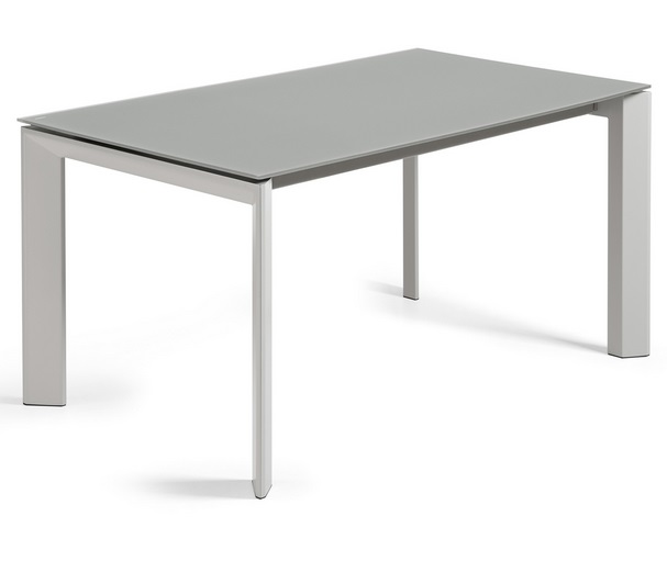 Mesa extensible lam cristal gris 160-220x90