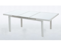 Mesa extensible rattan blanco Artic 180/240 x 100 cm