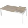 Mesa de comedor extensible robla acero blanco Malibu 140-200x90 cm