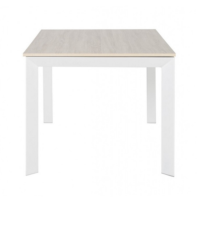 Mesa de comedor extensible robla acero blanco Malibu 140-200x90 cm