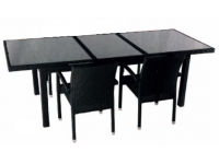 Mesa Kenia extensible rattan negro 180-240x100