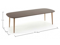 Mesa nordica extensible marron mate haya 160-260x100