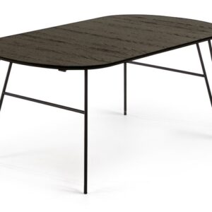 Mesa ovalada extensible Milano madera fresno grafito 170-320x90