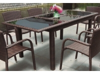 Mesa terraza extensible rattan Belice