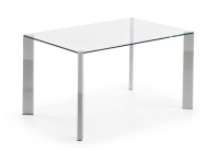 Mesa comedor cristal transparente cromada Urban 140x90