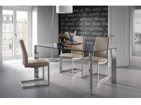 Mesa comedor cristal transparente cromada Urban 160x90