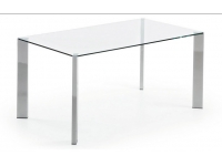 Mesa comedor cristal transparente cromada Urban 160x90