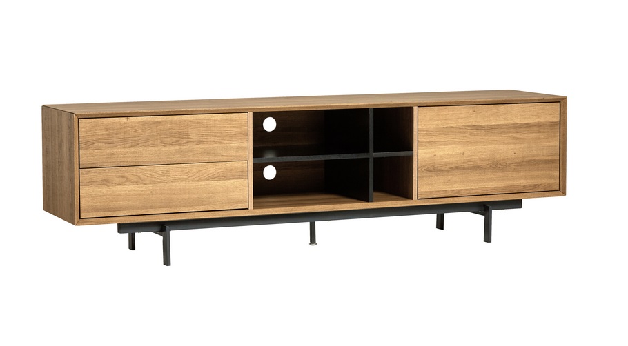 Mueble TV Beatriz roble envejecido patas metal negro 180