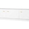 Mueble TV lacado blanco cola de pez 3 puertas 180 cm