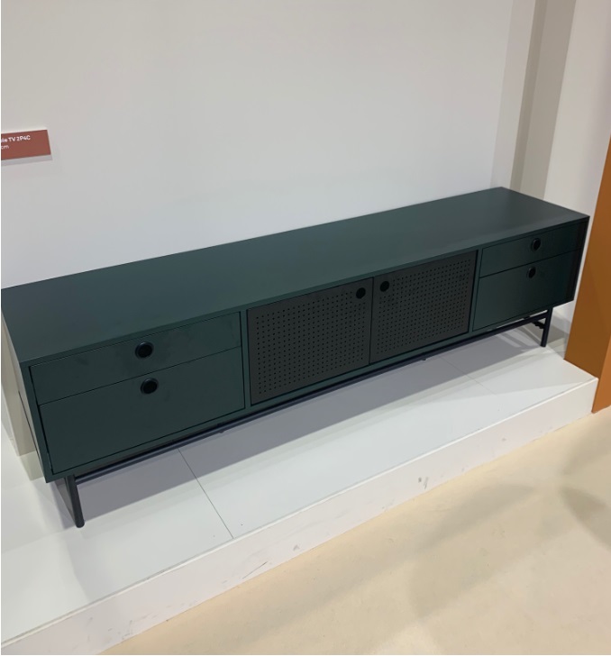 Mueble TV industrial Punto metal verde 180 cm