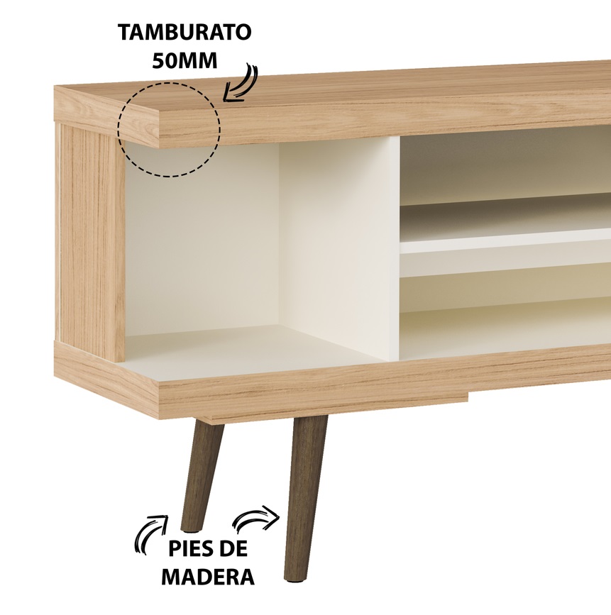 Mueble TV roble crema CRETA 136