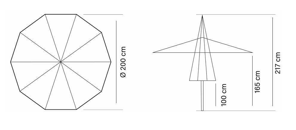 Parasol aqua aluminio lona 200 cm