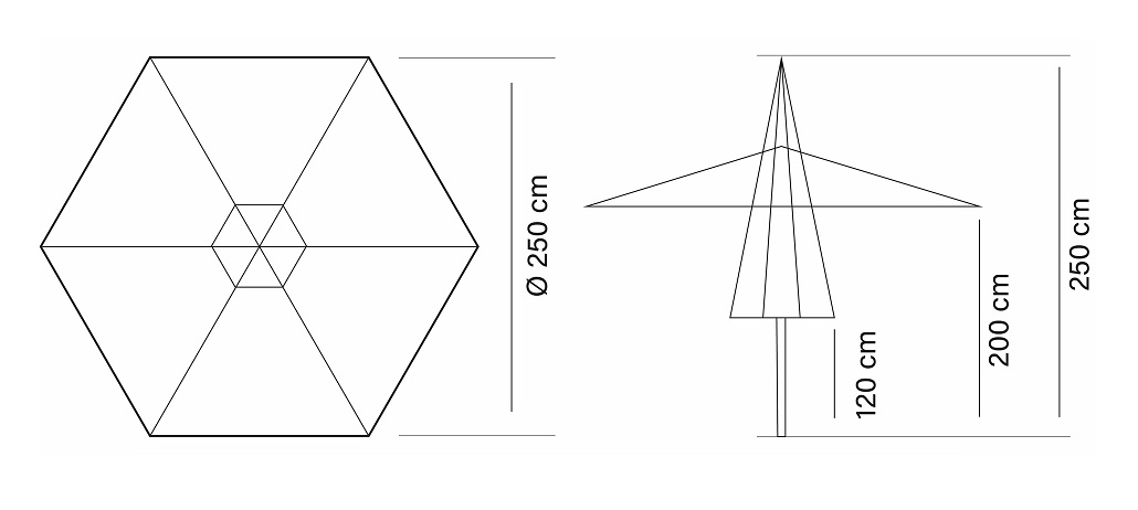 Parasol Arena lona de 250Ø cm