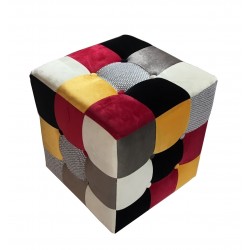 Puff  Arlequín tejido patchwork