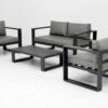 Set sofas de terraza Tauro aluminio antracita tapizado nautico gris 7003G