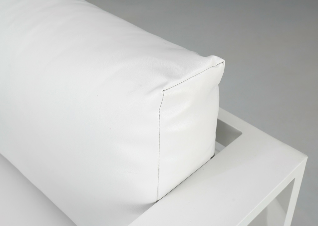 Sofa rinconera de terraza Teide aluminio blanco tapizado nautico blanco 7005B