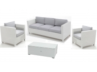 Set sofas rattan blanco Artic 5 plazas