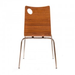 Silla apilable madera curvada laminado nogal