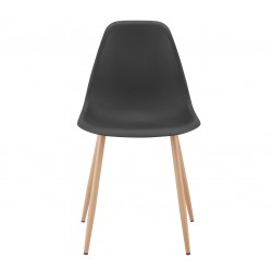 Silla de metal color madera polipropileno negro