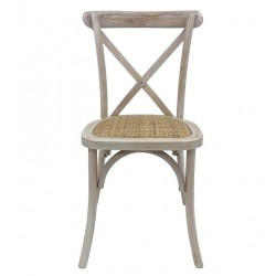 Silla Contres new madera blanco vintage ratan