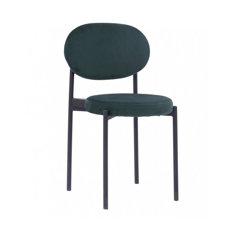 Silla retro velvet verde oscuro