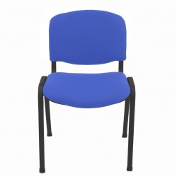 Silla de diseño multiusos acero negro tejido color azul