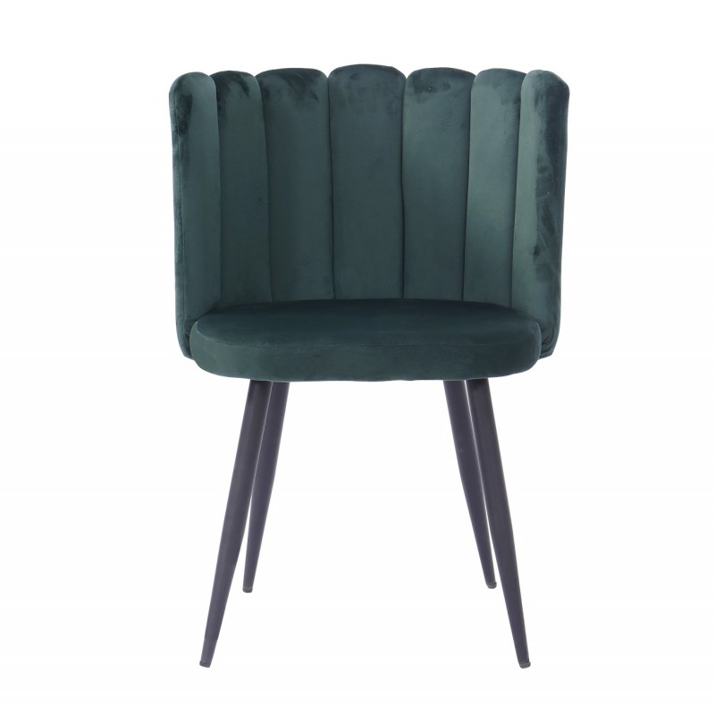 Silla curve retro velvet verde oscuro