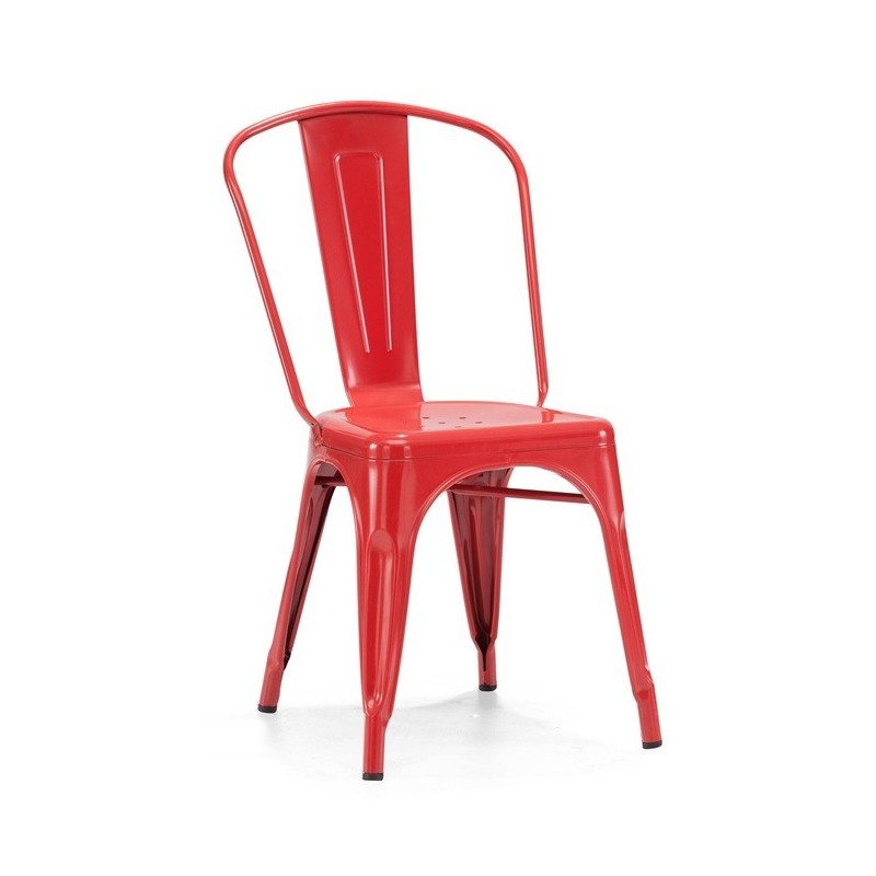 Silla de diseño tolix acero rojo