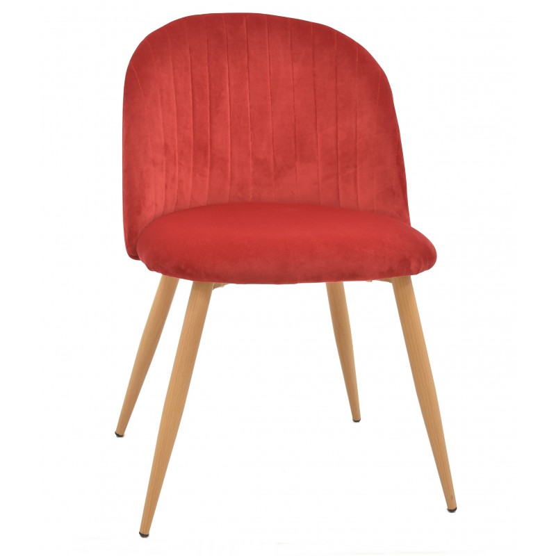 Silla Velvet terciopelo rojo burdeos