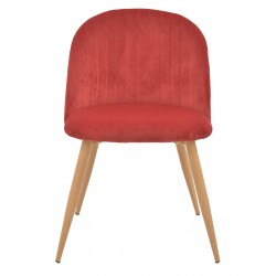 Silla Velvet terciopelo rojo burdeos