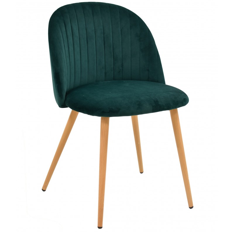 Silla Velvet terciopelo verde oscuro