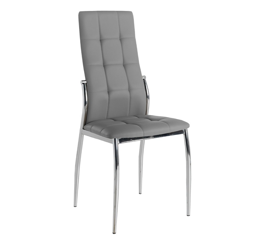 Silla moderna capitone polipiel gris