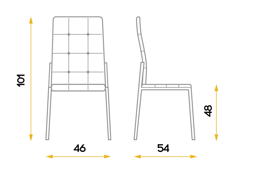 Silla de comedor moderna tela marron