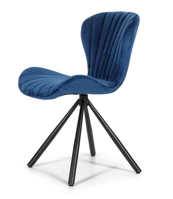 Silla terciopelo concha giratoria DC-543 azul