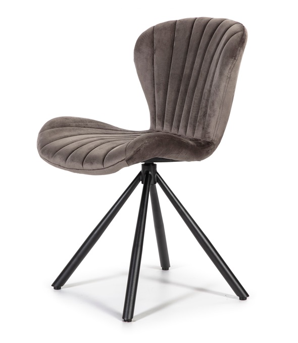 Silla terciopelo concha giratoria DC-543 marron