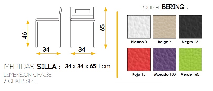 Taburete bajo de cocina tapizado polipiel Porto