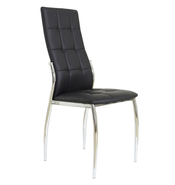 Silla moderna capitone polipiel negro