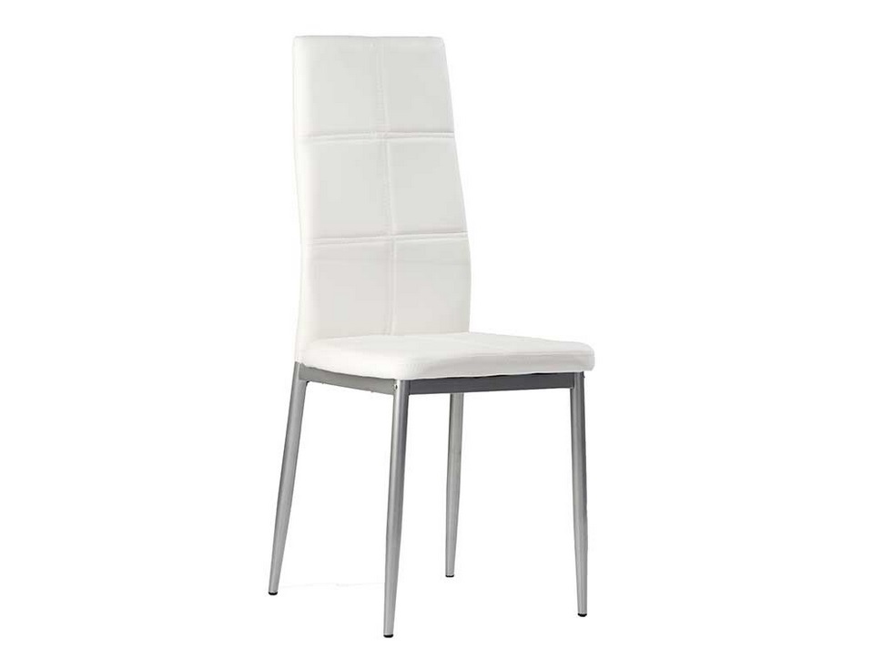 Silla de comedor Sara polipiel blanco