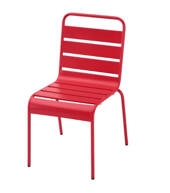 Silla Deco metal rojo vintage