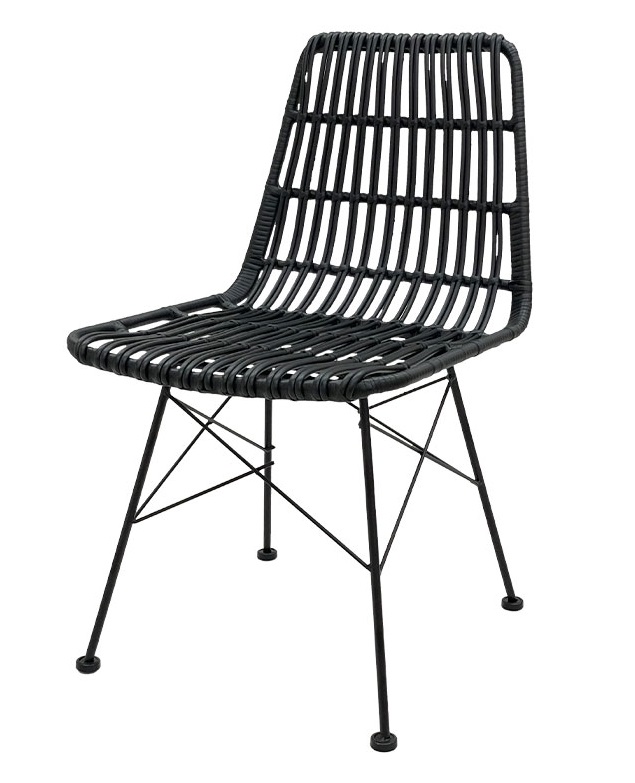 Silla rattan natural negro honey