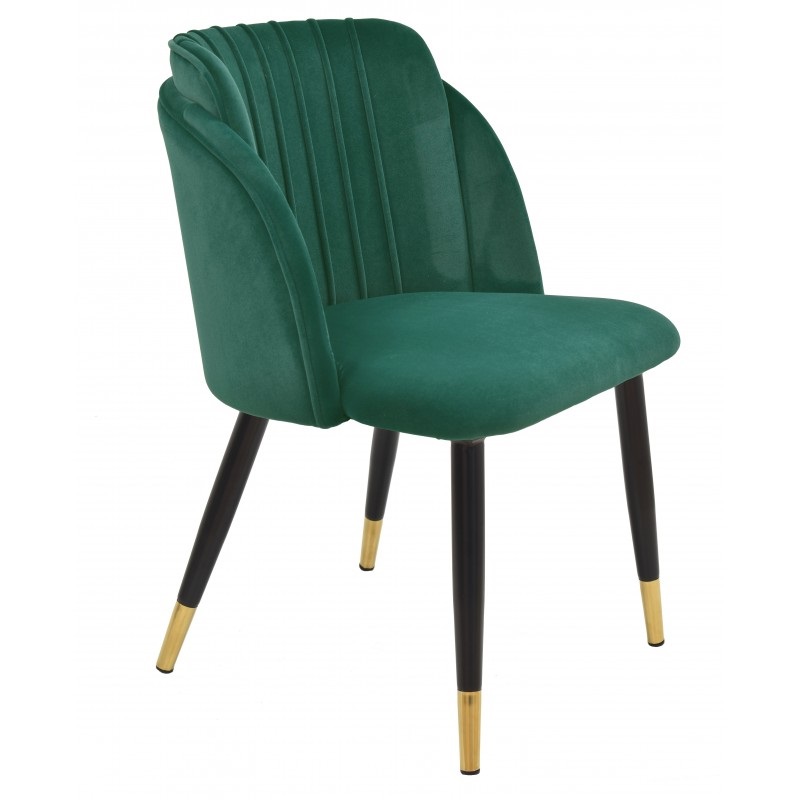 Silla retro velvet terciopelo verde