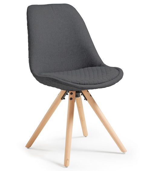 Silla tower nordica tela gris oscuro